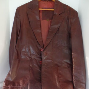 Vintage Comstock Men's Brown Leather Jacket sz 44